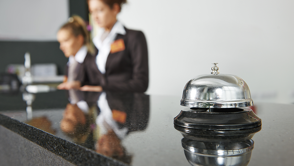 front desk of a hotel