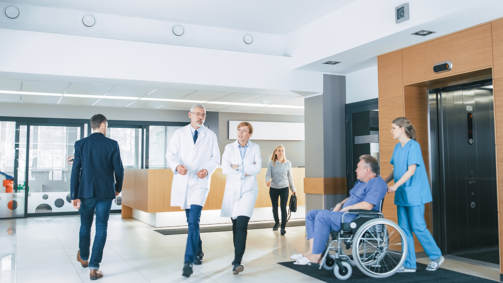 healthcare facility with staff working